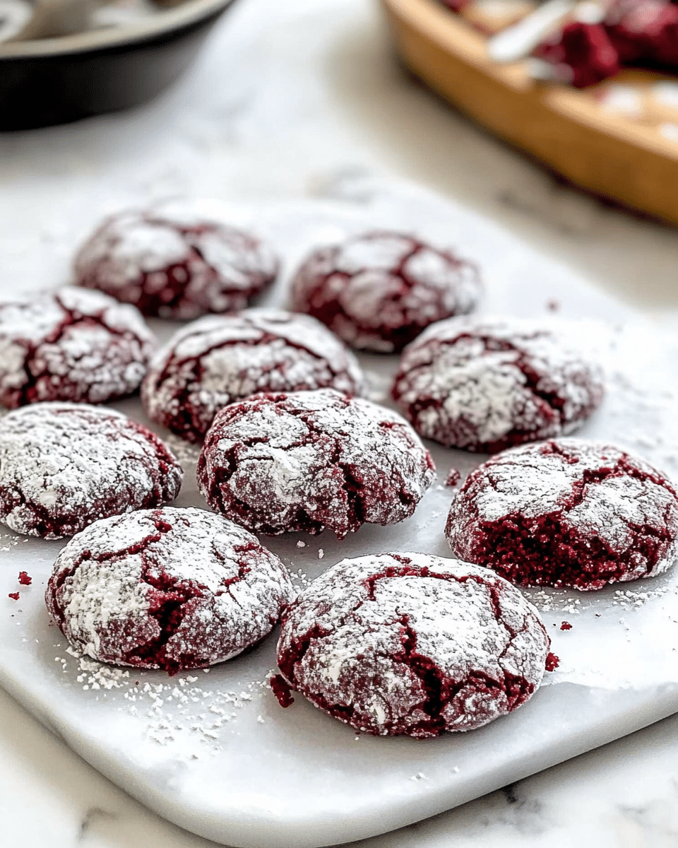 Red Velvet Crinkle Cookies