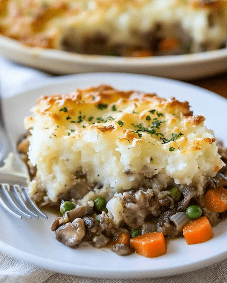 Turkey Mushroom Shepherds Pie