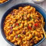 Vegan Chili Mac and Cheese with Beans and Plant-Based Cheese Recipe