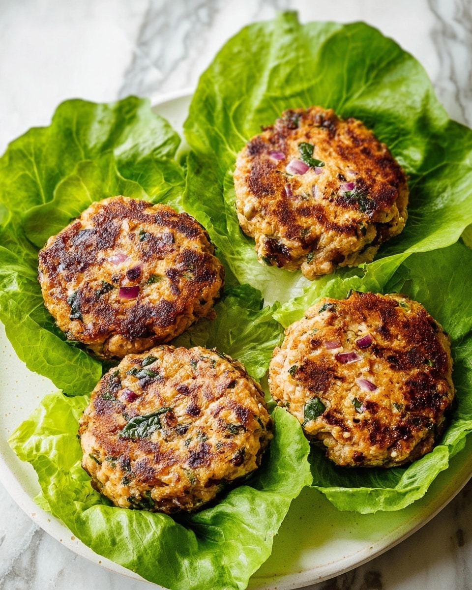 A black frying pan with a silver handle, placed on a white marbled surface, holds four grilled patties. Each patty is golden brown with crispy edges and visible pieces of green herbs and red onions embedded within, giving a textured, slightly uneven surface. Small droplets of oil glisten around the patties, highlighting their cooked, slightly oily look. The round patties are spaced evenly in the pan with a rough, hearty texture. Photo taken with an iphone --ar 4:5 --v 7