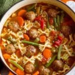 Meatball Soup with Vegetables and Italian Spices Recipe