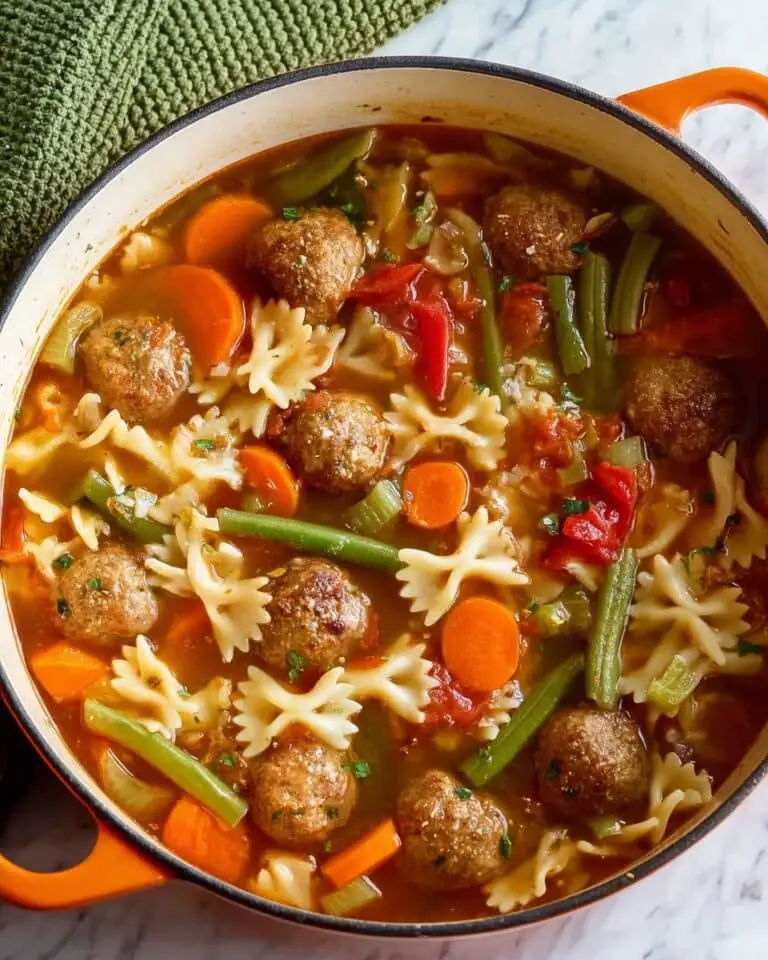 Meatball Soup with Vegetables and Italian Spices Recipe
