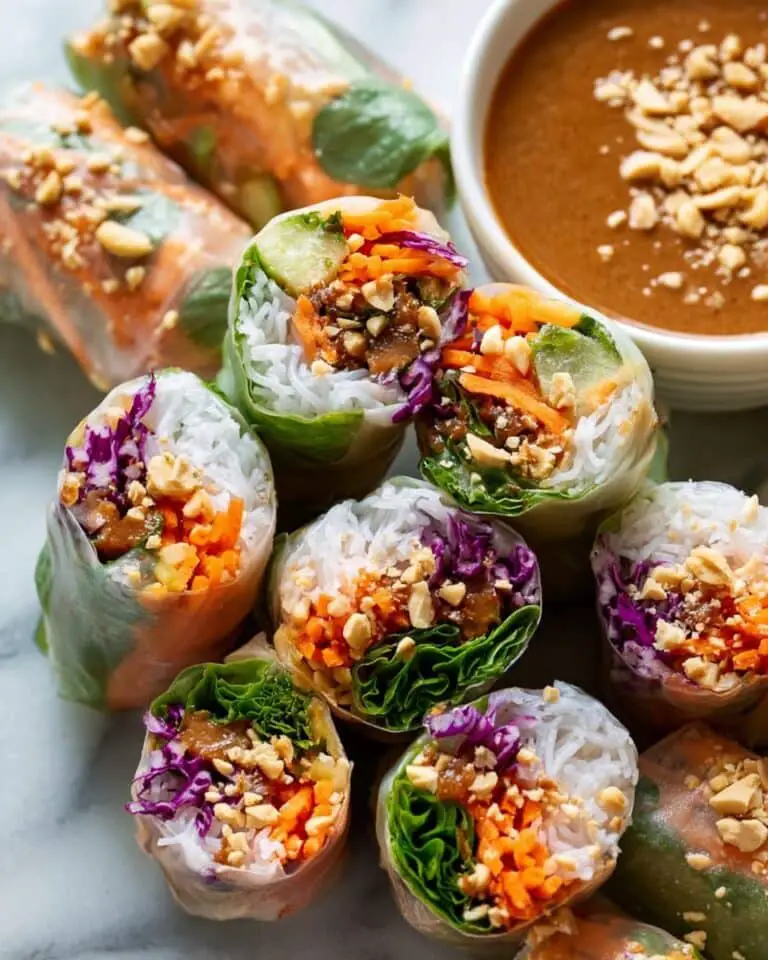 Lemongrass Chicken Rice Paper Rolls with Peanut Dipping Sauce Recipe