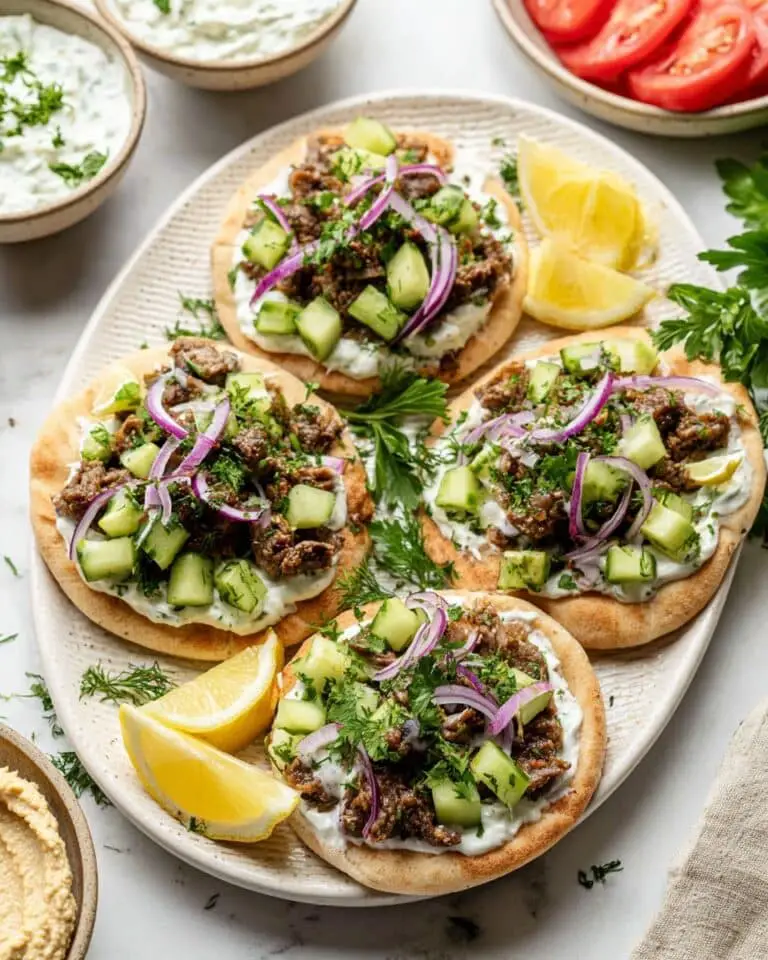 Ground Beef Pitas with Cucumber & Feta Recipe