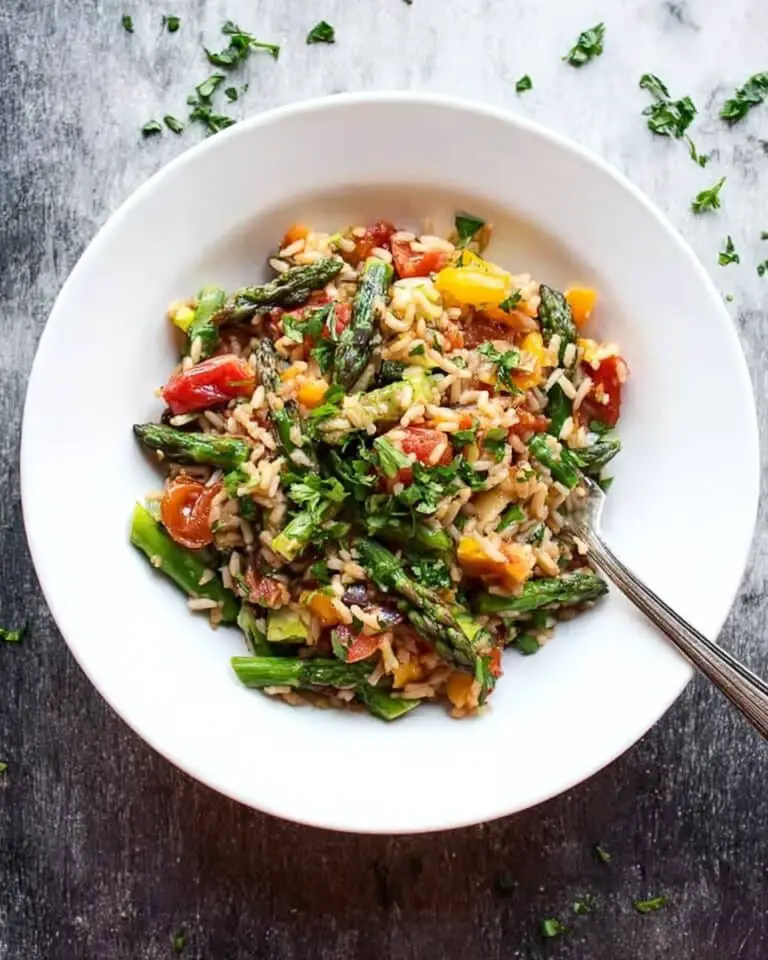 Lemon Garlic Orzo with Roasted Vegetables Recipe