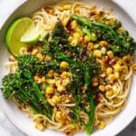 Miso Noodles with Charred Corn and Broccoli Recipe