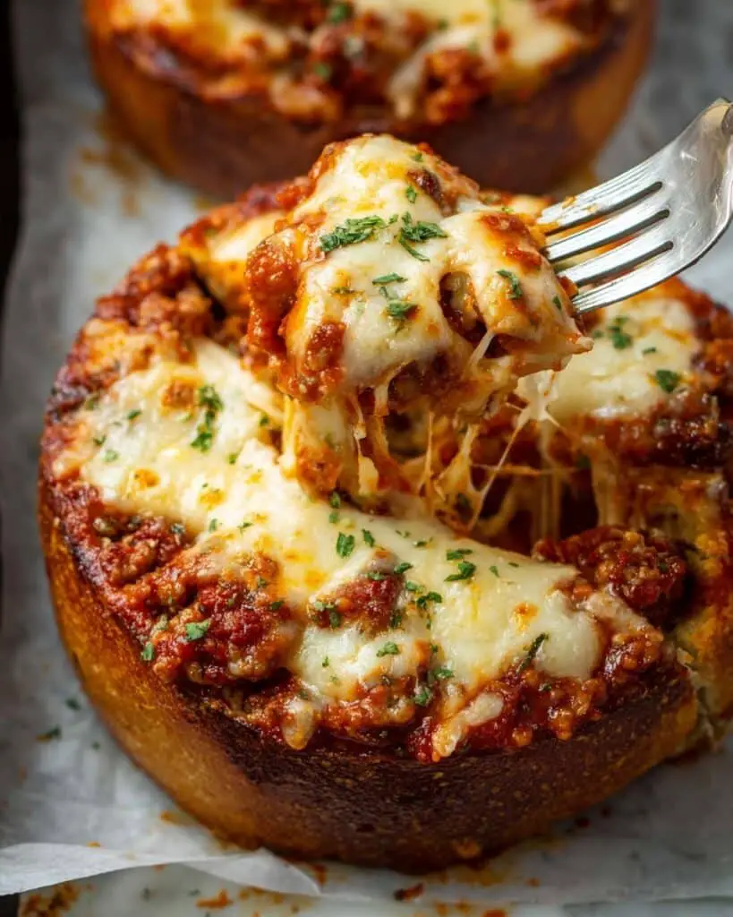Spaghetti Garlic Bread Bowls Recipe