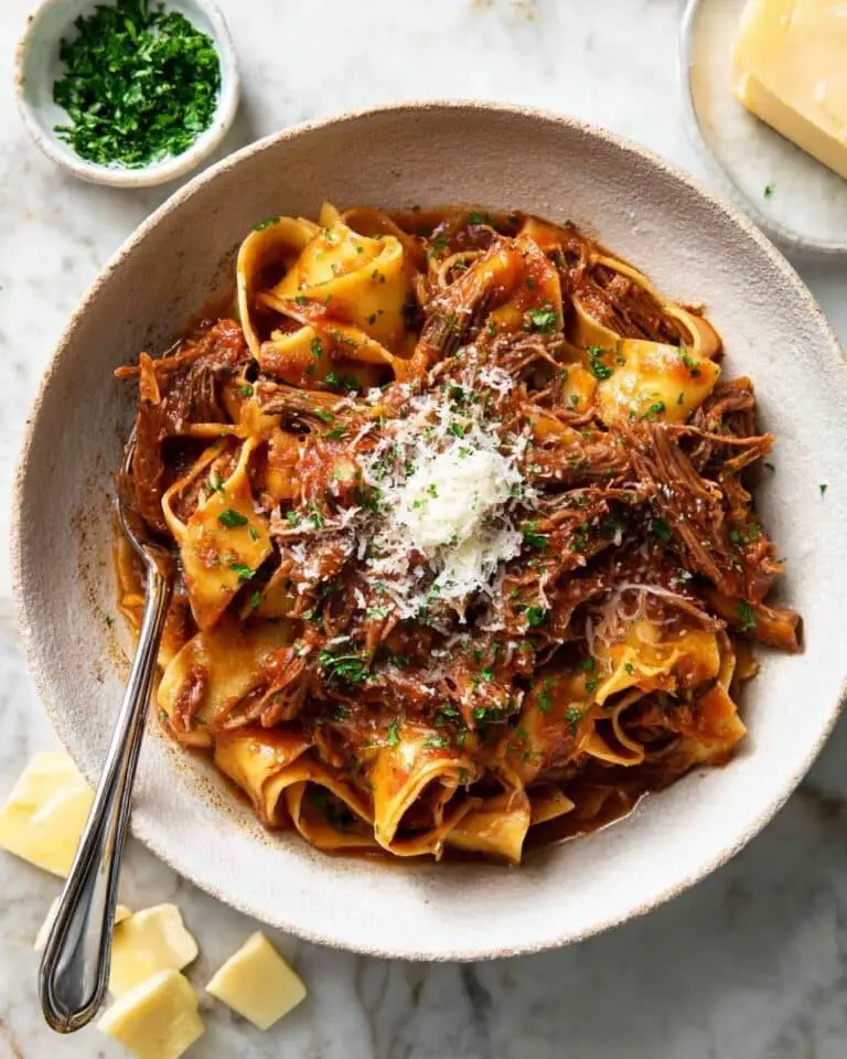 Slow Cooked Shredded Beef Ragu Pasta Recipe