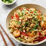 Easy Pad Thai Recipe with Chicken, Shrimp, and Tofu Recipe