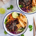 Teriyaki Chicken Wonton Taco Bowls Recipe