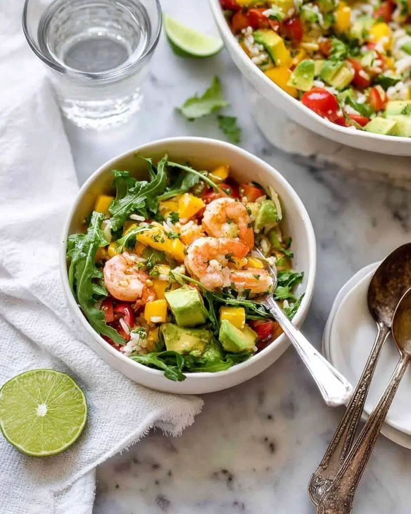Prawn Mango Avocado Salad with Lime Dressing Recipe