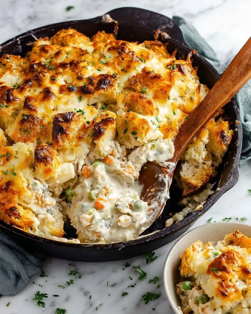Garlic Bread Leftover Turkey Pot Pie Recipe