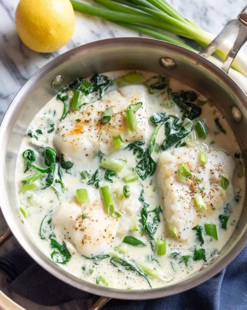 Creamy Lemon Garlic Cod Recipe