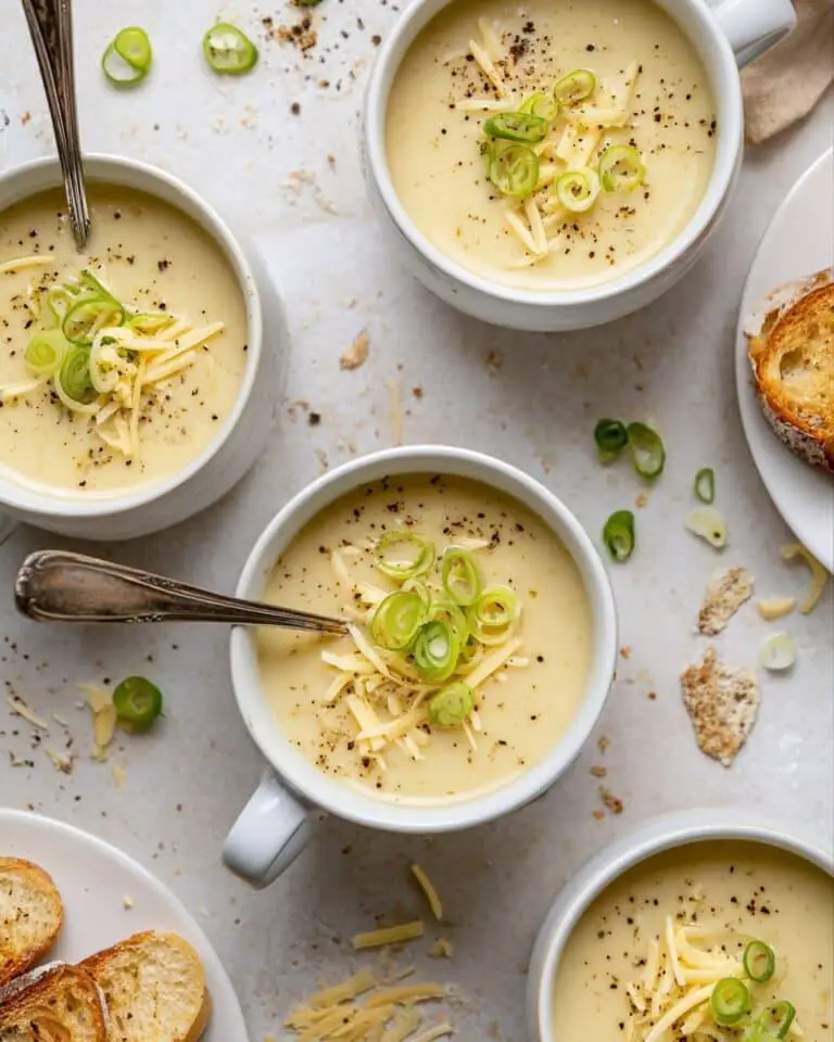 Roasted Garlic Cheddar Cauliflower Soup Recipe