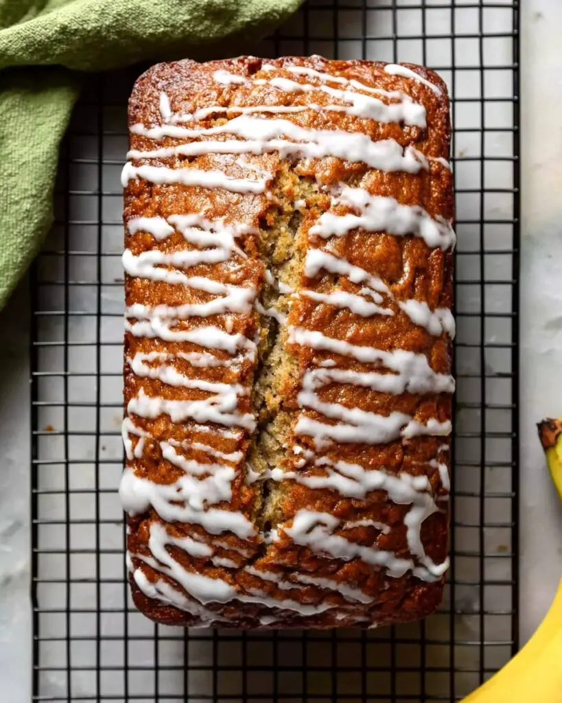 Cinnamon Swirl Banana Bread with Vanilla Icing Recipe