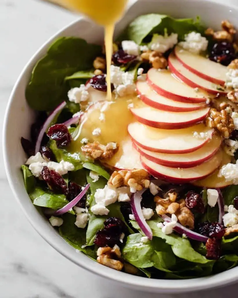 Apple Salad with Candied Walnuts and Cranberries Recipe