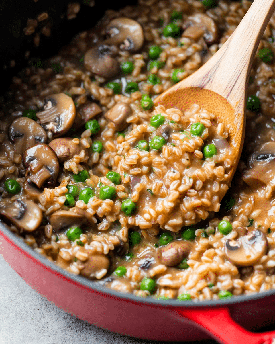 Easy Mushroom Farro Risotto