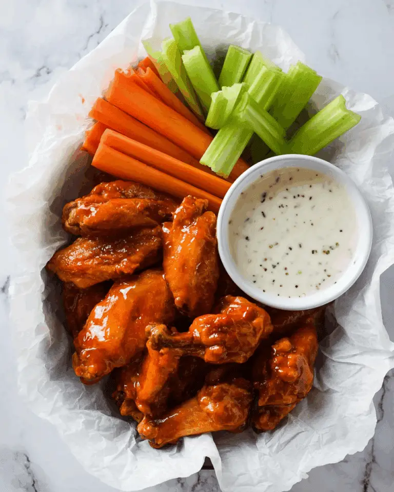 Crispy Oven Baked Chicken Wings with Buffalo Sauce Recipe