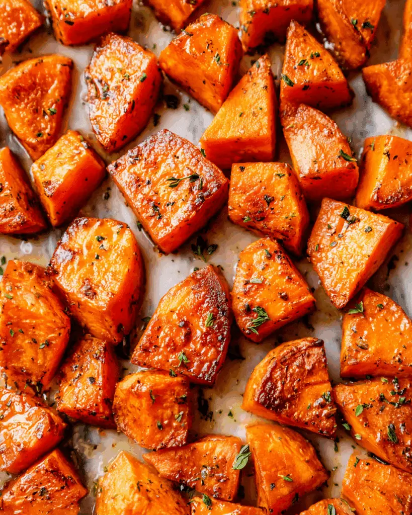 Garlic Honey Roasted Sweet Potatoes Recipe