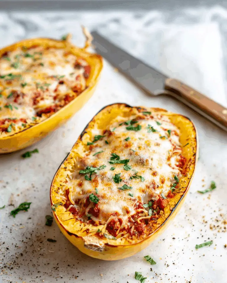 Spaghetti Squash Lasagna Boats Recipe