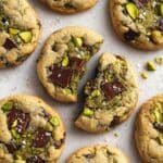 Gooey Pistachio Cream Stuffed Chocolate Chip Cookies Recipe