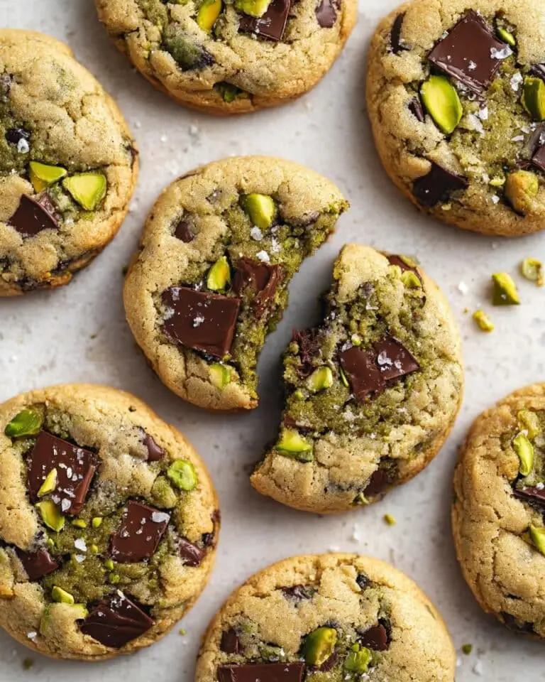 Gooey Pistachio Cream Stuffed Chocolate Chip Cookies Recipe