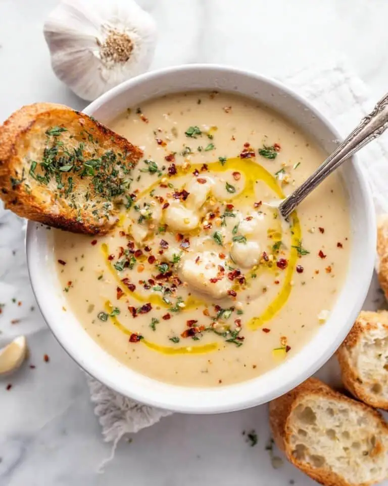 Vegan Garlic Chickpea Soup Recipe