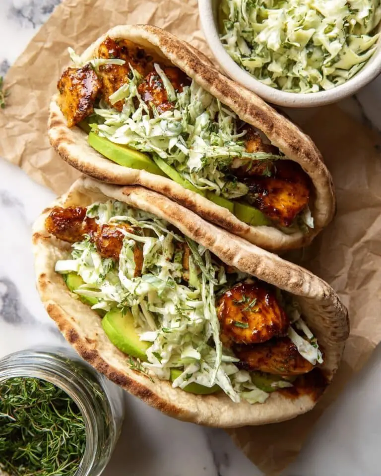 Sheet Pan Chicken Pitas with Herby Ranch Slaw Recipe