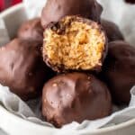 Chocolate Covered Peanut Butter Rice Krispies Balls (No Bake) Recipe