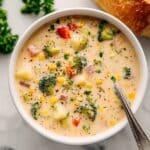 Creamy Vegetable Soup with Cheddar and Fresh Herbs Recipe