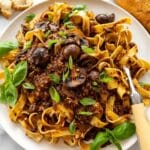 Mushroom Ragu with Pasta and Basil Recipe