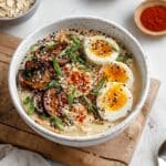 Savory Miso Oatmeal with Mushrooms and Jammy Egg Recipe