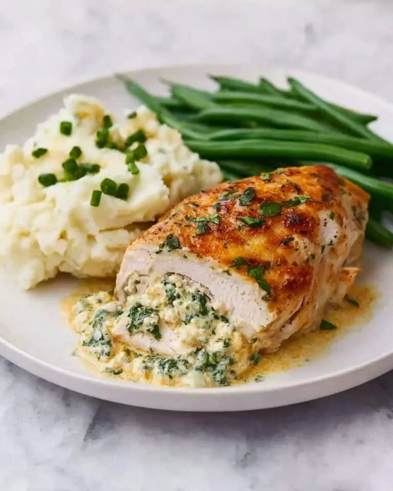 Spinach Stuffed Chicken Breast with Cream Cheese, Sun-Dried Tomatoes, and Three Cheeses Recipe