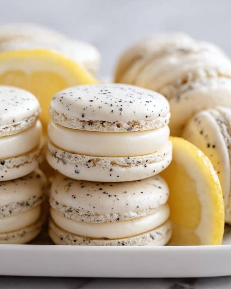 Lemon Poppy Seed Macarons with Bright Lemon Curd Filling Recipe