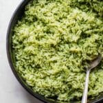 Green Rice (Arroz Verde) with Poblano Peppers, Cilantro, and Garlic Recipe