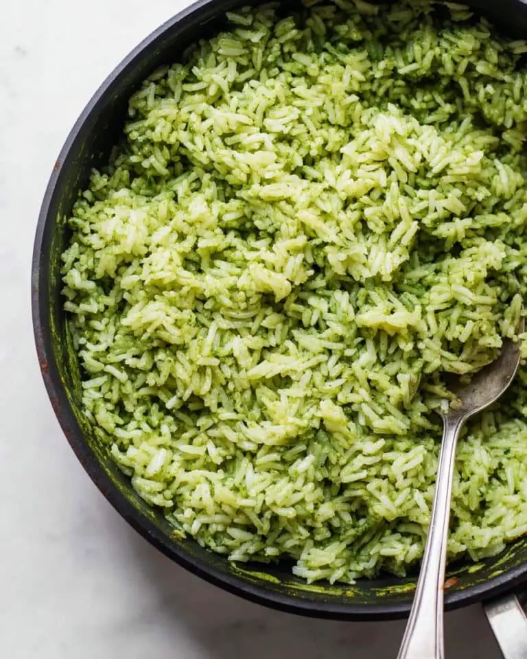Green Rice (Arroz Verde) with Poblano Peppers, Cilantro, and Garlic Recipe