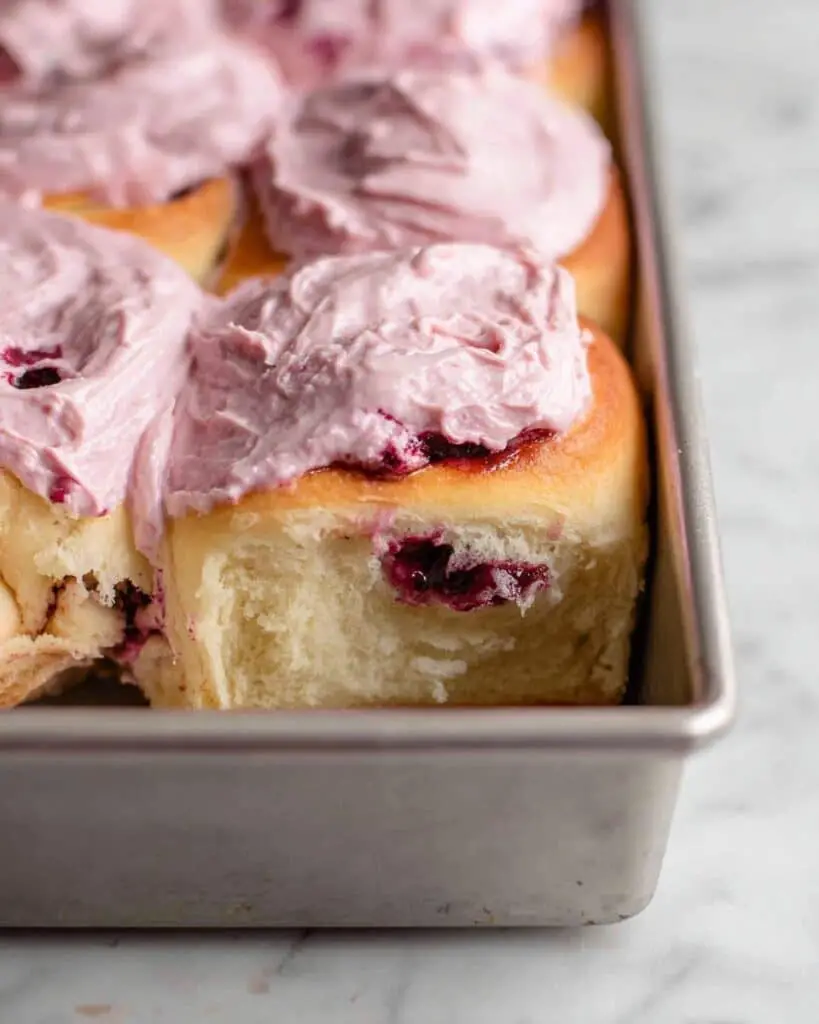 Blackberry Cinnamon Rolls with Blackberry Cream Cheese Frosting Recipe