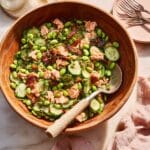 Crispy Rice Salmon Cucumber Salad with Creamy Asian Dressing Recipe