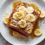 Caramelized Banana Cheesecake Stuffed Coconut French Toast Recipe