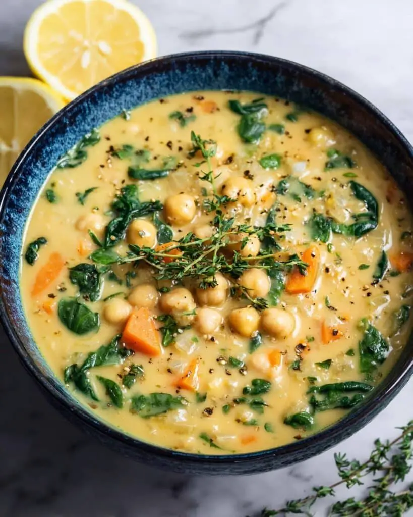 Creamy Chickpea and Potato Soup with Fresh Herbs Recipe