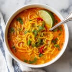 Easy Thai Red Curry Soup with Noodles and Fresh Lime Recipe