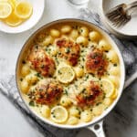 Easy One Pan Creamy Lemon & Garlic Chicken Gnocchi Recipe
