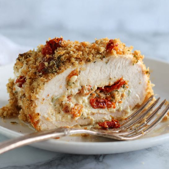 Crispy Chicken with Goat Cheese & Sun Dried Tomatoes Recipe