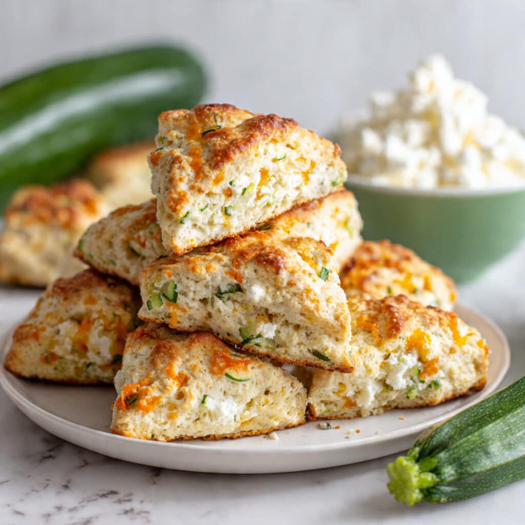 Zucchini Cheddar Cottage Cheese Scones Recipe