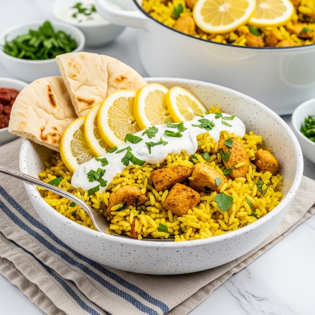 Dump-and-Bake Chicken Tzatziki and Rice Recipe