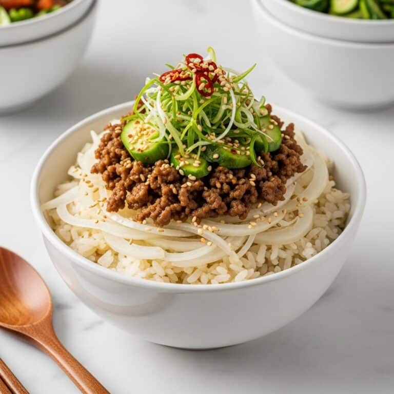 Korean Beef Rice Bowl with Radish (Mu-bap) Recipe