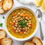 Creamy Chickpea and Bean Soup with Fresh Herbs and Lemon Recipe