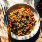Crispy Garlic Chicken Drunken Noodles Recipe