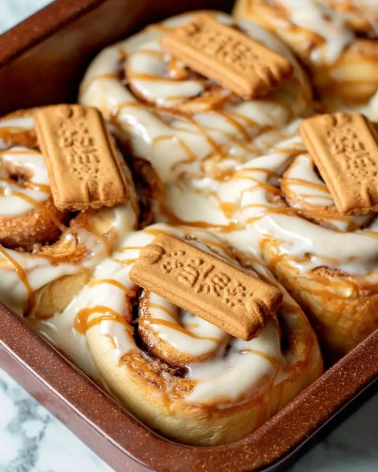 Biscoff Cinnamon Rolls with Cookie Butter Filling and Vegan Cream Cheese Icing Recipe
