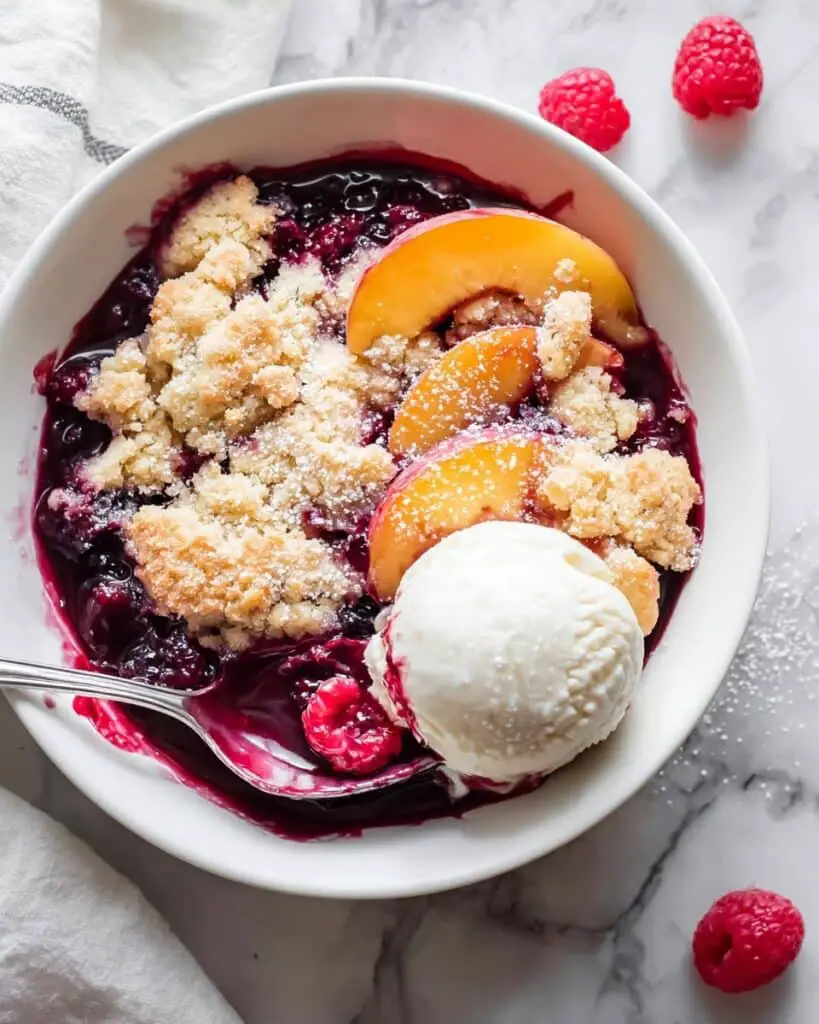 Easy Peach and Raspberry Cobbler Recipe